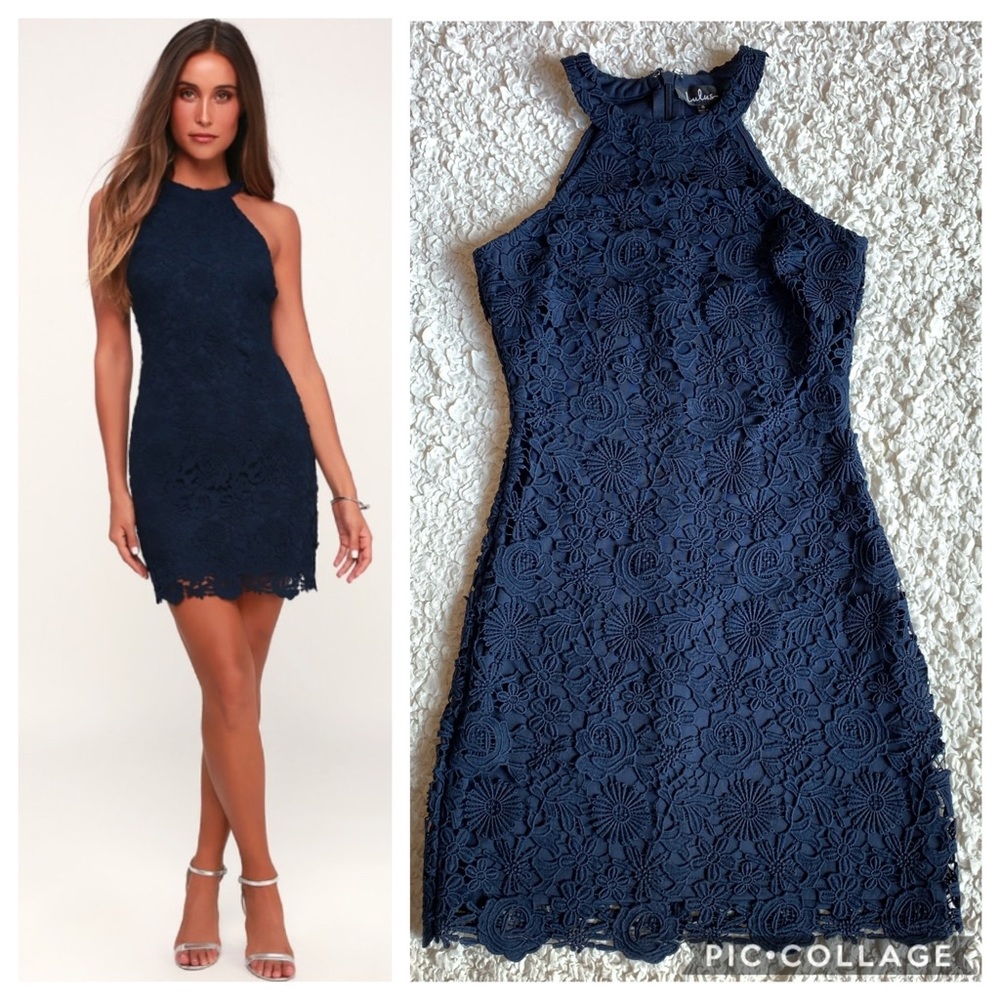 Lulu’s Love Poem Blue Lace Dress